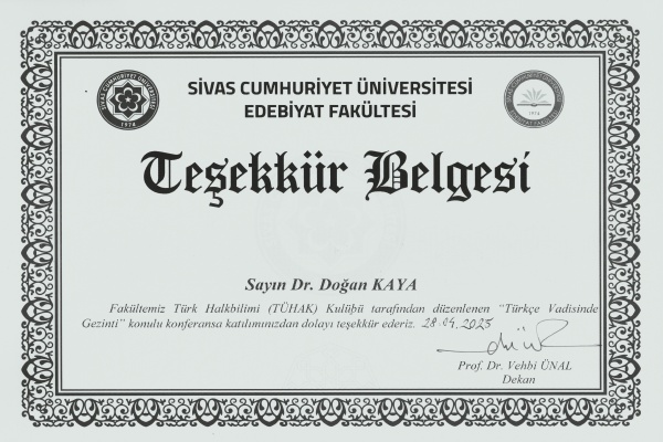 SCÜ Türk Halkbilimi Kulübü-Türkçe Vadisinde Gezinti Programı